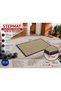 Moisture Absorber Dust Catcher Mud Scraper Pvc Base and Pvc Edged Velour Textured Beige Carpeted Artificial Coco Door Mat - 4