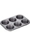 Non-Stick Carbon Steel 6 Pcs Cup Muffin Pan | Cupcake Baking Pan | Grey - PR28611