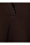 Brown Polo Neck Soft Touch Women's Sweatshirt - 7