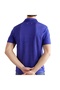 Men's Linen Short-Sleeve Polo T-Shirt, Purple - 2