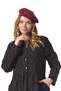 Nazlı Flannel Shawl Pattern Buttoned V-Neck Long Sleeve Winter Long Dress Black Syh - 3