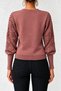 Women's Crew Neck Half Fisherman Sleeve Lace Detailed Cinnamon Sweater - 6