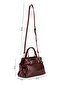 Women's Faux Leather Burgundy Shoulder Bag - 2