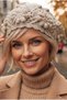 Women's Floral Motif Embossed Knitted Knitwear Winter Beanie - 8