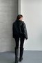 Premium Fur Lined Oversize Women's Leather Coat with Belt Detail - 5