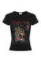 Women's Printed Fitted Baby Tee Short Sleeve Cotton Slim Fit T-Shirt
