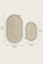 Nerissa 2-Piece Plush Bath Mat Set Oval Mat Sets with Non-Slip Base, Soft Textured, Stylish and Decorative Bathroom Rug, Modern Design - 3