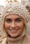 Women's Floral Motif Embossed Knitted Knitwear Winter Beanie - 4