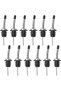 Stainless Steel Bottle Pourers with Rubber Dust Caps,12 Pieces,Leak-Proof Liquor and Oil Spouts