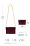 Clutch with Crocodile-Print Chain Strap—June Burgundy Shoulder Bag - 4
