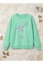 Women's 3 Star Printed Crew Neck Oversized Sweatshirt