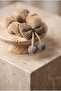 Plush Elastic Fluffy Bow Rubber Buckle Beige - 2