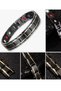 Magnetic therapy bracelet for men | stainless steel energy magnet | stylish fashion jewelry (black & gold, standard size) - 2