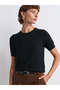 Crew Neck Short Sleeve Knitwear Blouse