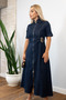 Gold Detailed Denim Dress - 6