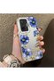 Poco F7 Compatible Elegant Flower Case, Blue Flower Golden Branch Creative Flat Printing