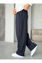 Baggy Sweatpants with Stitching Detail m - Dark Blue - 3