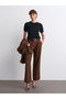 Crew Neck Short Sleeve Knitwear Blouse - 3