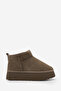 Women's Thick Sole Fur Lined Ankle Boots Tefis Tobacco Brown Suede - 4