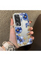 Vivo Y19S 4G/Y19S Pro Compatible Elegant Flower Case, Blue Flower Golden Branch Creative Flat Print