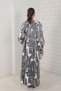Digital Printed Satin Stylish Dress Black - 3