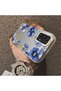 Samsung Galaxy A33 Compatible Elegant Flower Case, Blue Flower Golden Branch Creative Flat Print - 2