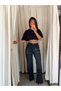 Classic Cut-Leg Jeans - Black - 6