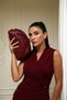 Burgundy Knitted Leather Chain Shoulder and Portfolio Bag - 5