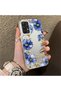 Samsung Galaxy A32 4g Compatible Elegant Flower Case, Blue Flower Golden Branch Creative Flat Print