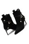 Women's Black Suede Belt and Ring Buckle Detailed Pointed Toe Thin Heeled Boots - 3