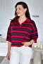 Polo Collar Striped Knitwear Blouse 7K046