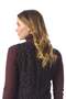 Silk Flannel Shawl Patterned Buttoned Winter Sleeveless Vest Black/Burgundy Syh/Brd - 4