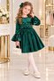 Girl's Dress with Long Sleeves, Pearl Embellished Flared Cuffs, Waist Cutout, Pleated/Draped Design. - 3
