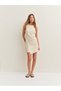 Rochie mini, bej - S - 4