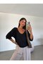 Knitwear Blouse with Necklace Detail - Black - 2