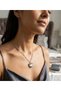 Aurora Heart Necklace with Beads and Chain – Silver Color Tarnish-Resistant Steel Iridescent Fairycore Women's Necklace - 3