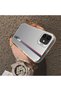 iPhone 11 Compatible Speed Race Style Case, Red Blue Vertical Stripe Racing English Motif - 2