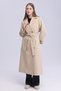Women's Beige Oversize Trench Coat Lined Seasonal Trench Coat - 3