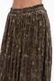 Women's Velvet Patterned Fabric Long Skirt with Elastic Waist and Lined Design - 7