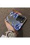 Realme C75 4g Compatible Elegant Flower Case, Blue Flower Golden Branch Creative Flat Print - 2