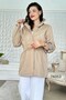 High Collar Waist Gathered Trench Coat 7K053 - 5