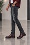 Men's Slim Fit Stretchy Lycra Jeans Vintage Washed Ripped Detailed Narrow Leg Jeans Ct1210-Black - 5
