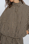 Women's Gingham High Collar Draped Jacket - 4
