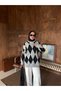 Women's Baklava Pattern Oversize Soft Sweater - 5