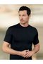 Men's Black Combed Cotton Closed Collar Undershirt