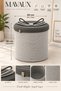 Christmas Wicker Rope Decorative 40X36 Wicker Rope Basket with Lid Mesh Rope Basket Organizer Storage Box Home Office Kitchen Bathroom Bedroom Multipurpose - 4