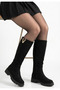 Women's Boots Black Suede Stylish - 2