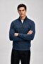 Men's Striped Regular Marine Half-Zip Sweatshirt - 5