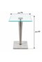 Modern Side Table with Glass Top and Marble Base - 2