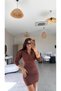 Brown Polo Collar Premium Knitwear Basic Dress - 3